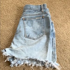 Tye die blue jean shorts; juniors